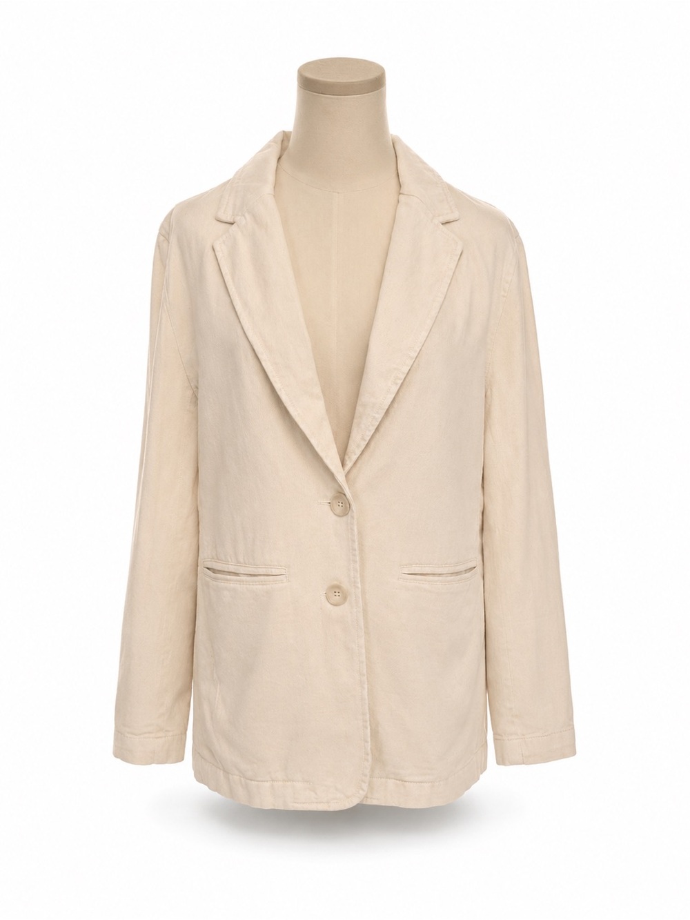 Calvin Klein Jeans Oversized Cream Denim Blazer Size Small